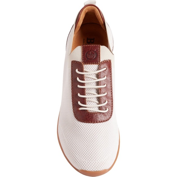 Born Barrett Knit Sneakers Tan/White Slip-Ons Mens Sizes NWT - Picture 2 of 15